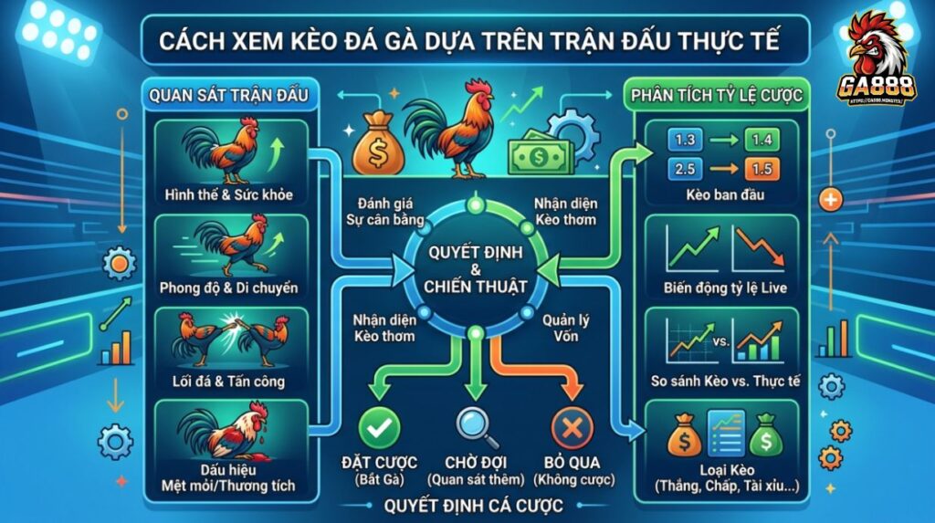 Cách đọc kèo đá gà cựa dao theo trận thực tế