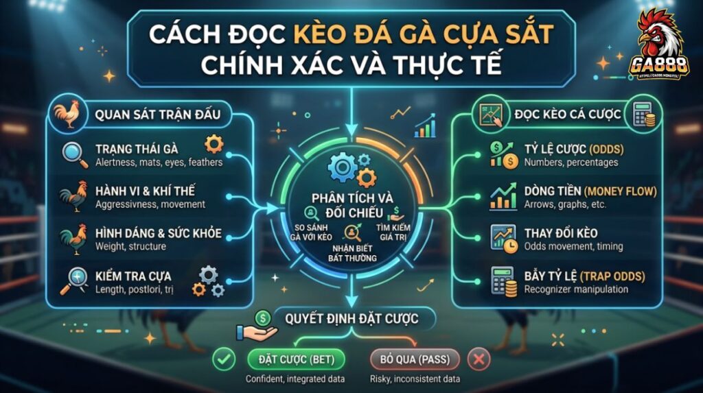Cách đọc kèo đá gà cựa sắt chuẩn thực tế