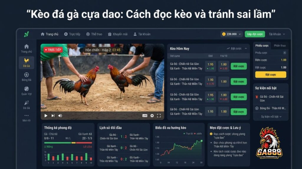 Kèo đá gà cựa dao: Cách đọc kèo và tránh sai lầm