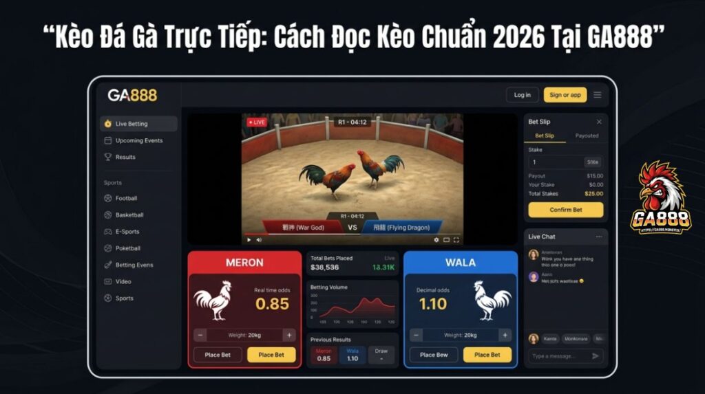 Kèo Đá Gà Trực Tiếp: Cách Đọc Kèo Chuẩn 2026 Tại GA888
