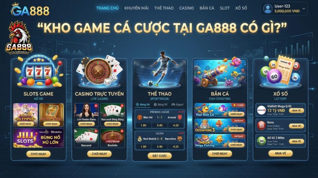 Kho game cá cược tại GA888