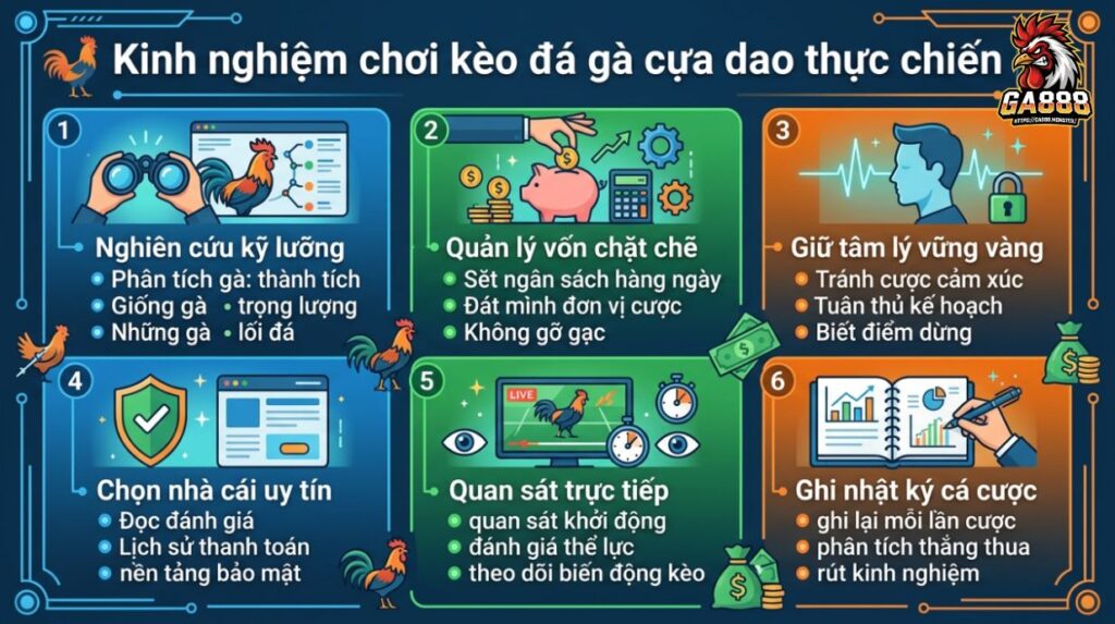 Kinh nghiệm chơi kèo đá gà cựa dao thực chiến