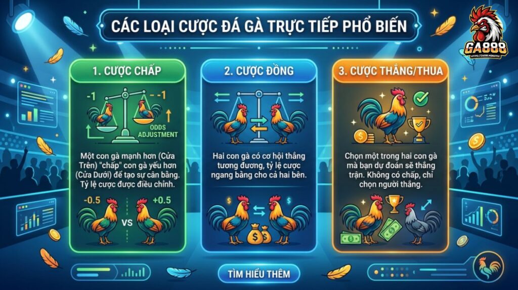 Những dạng kèo đá gà trực tiếp thường gặp